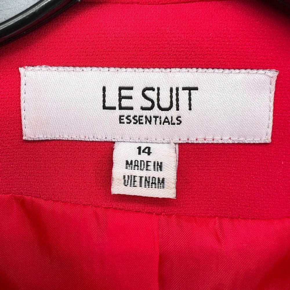 LE SUIT Essentials Pink‎ Blazer Skirt Suit Set Women's Size 14 Two Pc B